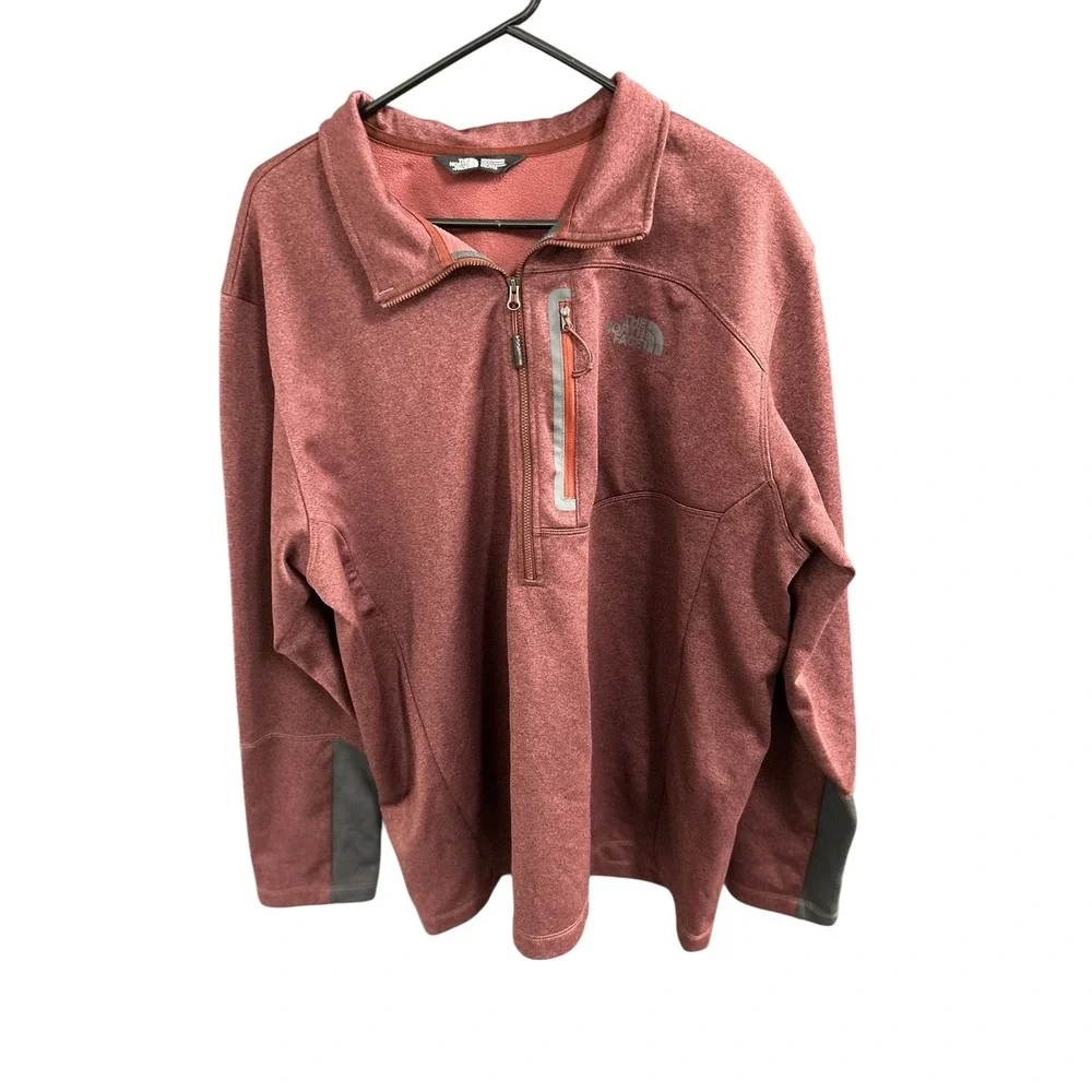 The North Face Mens XXL Pullover 1/4 Zip Long Sleeve Burgundy‎ Active Top